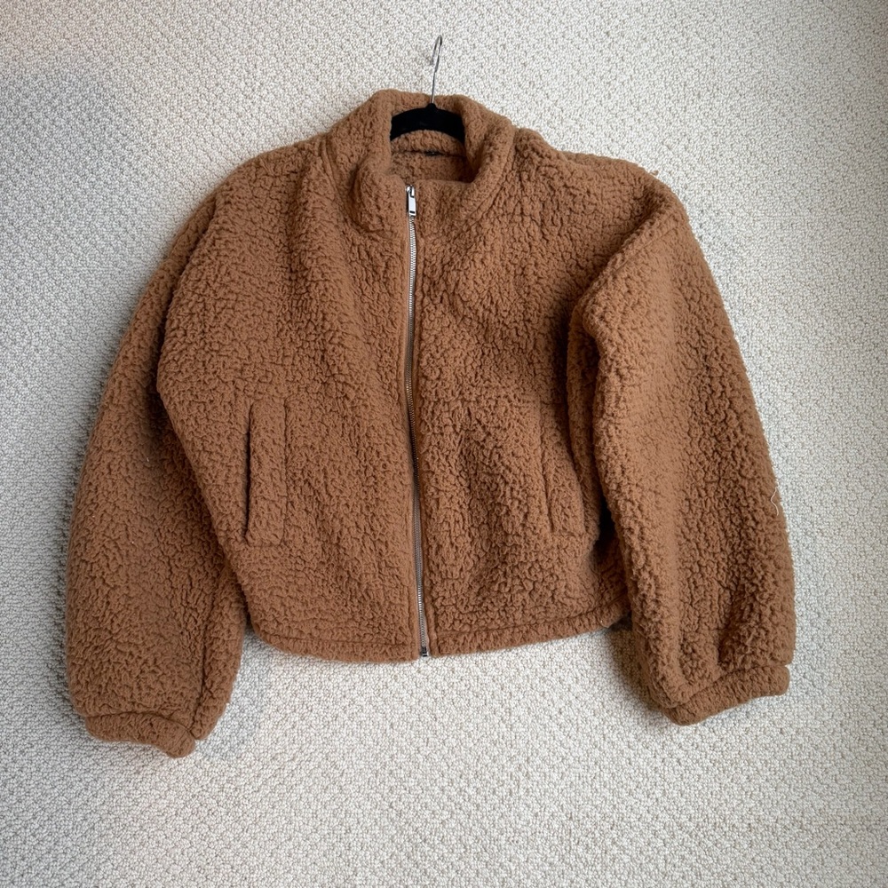 Express Brown Teddy Jacket Size Small